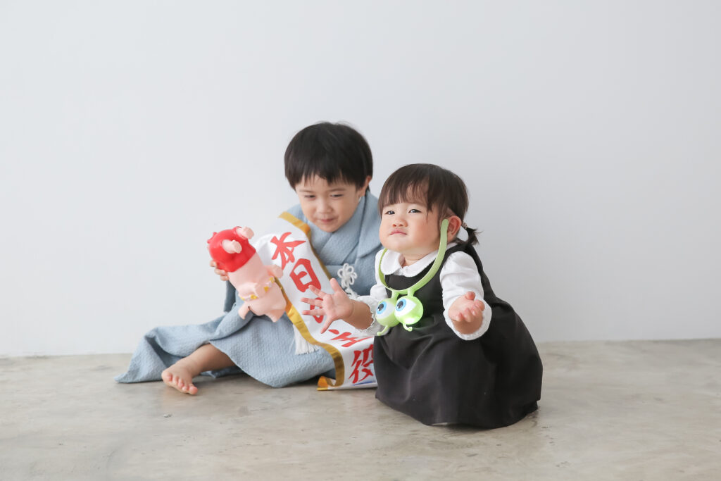七五三スタジオ兄妹主役