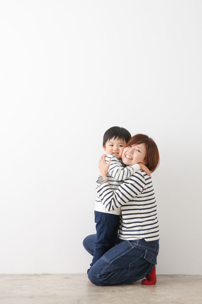 家族とお祝いの写真ツーショット